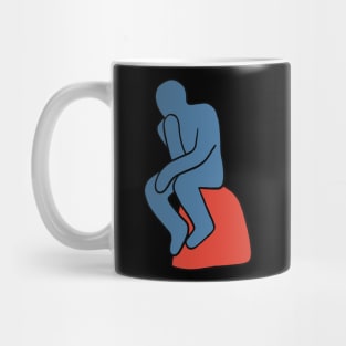 Rodin - The Thinker (cartoonish minimal version) Mug